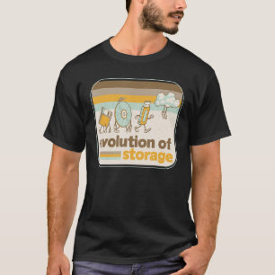 Camiseta Disco de Evolução do Armazenamento Retroativo USB 