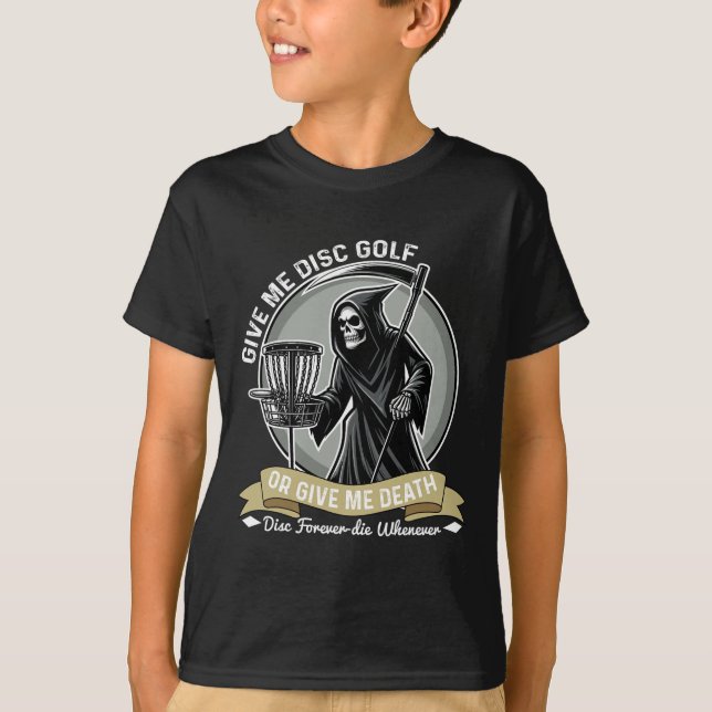 Camiseta Disco de Golfe Divertido Me Dê Disco de Golfe ou M (Frente)