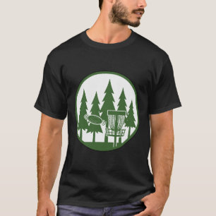 Camiseta Disco de golfe florestal esboço Disco voador Cena