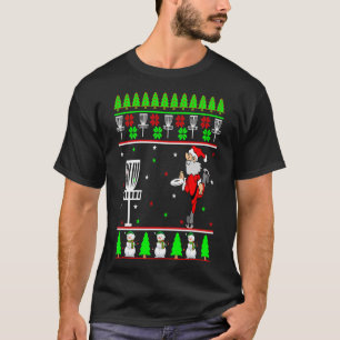Camiseta Disco de Golfe Natalino Feio do Papai Noel Festivo