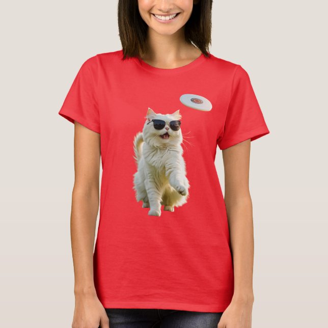 Camiseta Disco de Golfe Persa Branco Engraçado (Frente)