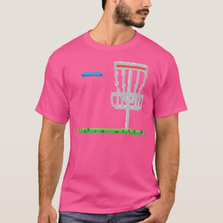 Camiseta Disco de Golfe Pixel Frisbee Golfista Frolf Homens