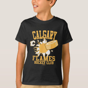 Camiseta Disco de Hockey Calgary Flames Burst Vermelho Lice