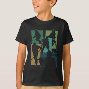Camiseta Disco de hóquei no gelo engraçado taco jogo de inv