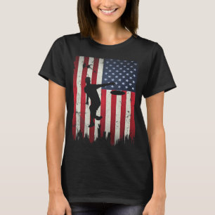 Camiseta Disco de Ultimate Frisbee de Golfe Usa Bandeira Am