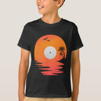 Disco de Vinil Retro Disco Praia Mesa de Som Desig