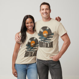 Camiseta Disco de Vinil Retro Pôr do Sol