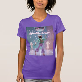 Camiseta Disco do Além Dança Esquelética Groovy em Pastel