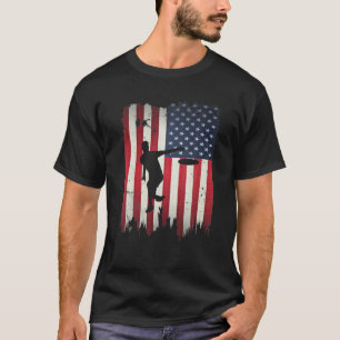 Camiseta Disco Engraçado Golf EUA Bandeira Americana 4 De J