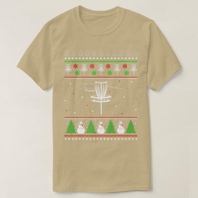 Camiseta Disco Engraçado Golf Feio De Natal Para Pajama Par (Frente do Design)