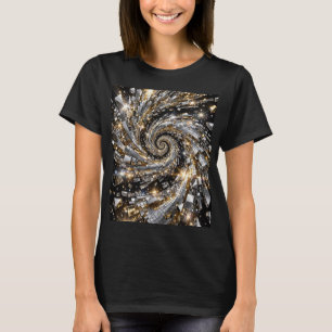 Camiseta Disco Espiral Vortex Ouro e Prata