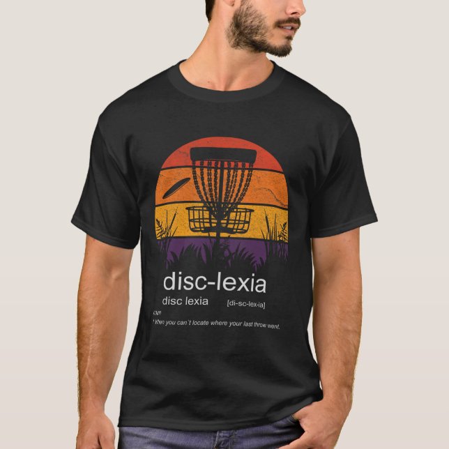 Camiseta Disco Golfe Dislexia Disco Golfe Meme Engraçado Di (Frente)