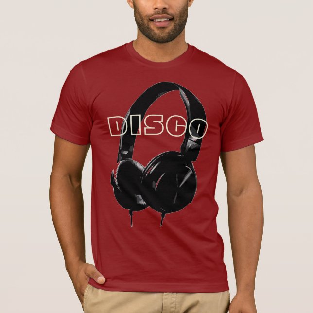 Camiseta Disco Headphone 70's Music Entertainment Retro Red (Frente)