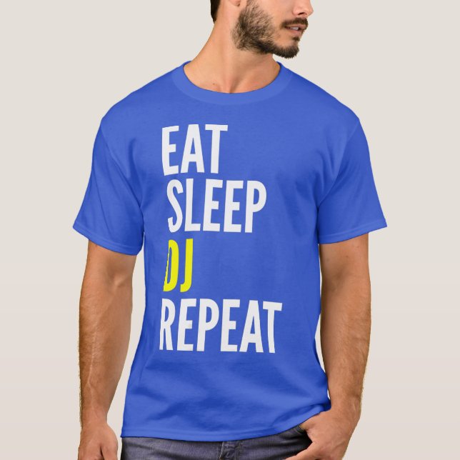 Camiseta Disco Jockey Funny Gift - Coma DJ Repetir (Frente)