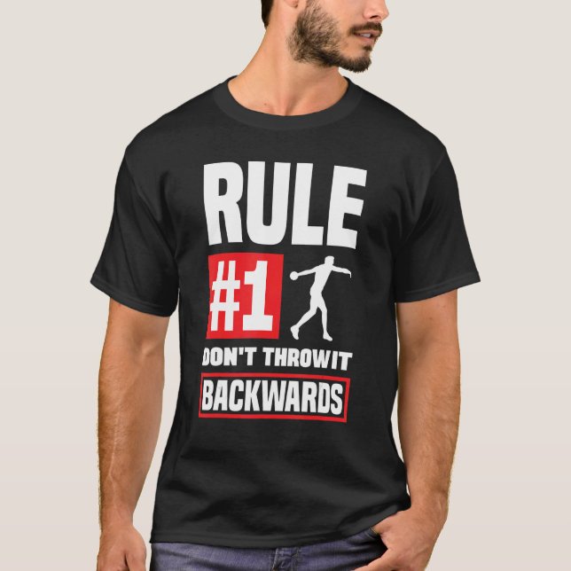 Camiseta Disco Jogando Lixeira De Disco E Rul De Campo (Frente)