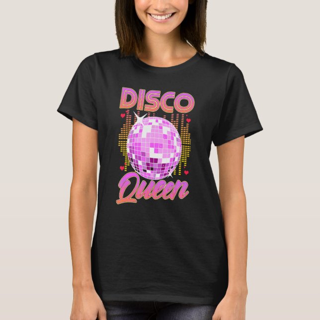 Camiseta Disco Queen Retro 70s 80s Dancing Party Mirror Bal (Frente)