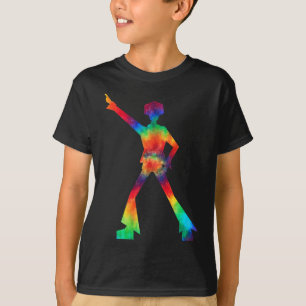 Camiseta Disco Tie Dye Groovy Dancing Tie Tingido Afro T Sh