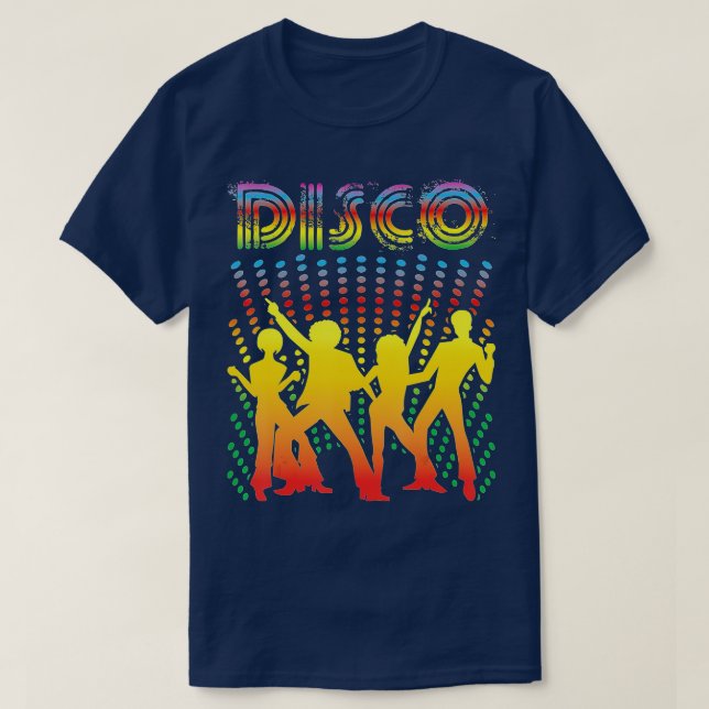 Camiseta Disco - Vintage Style Dancing Retro Disco (1) (Frente do Design)