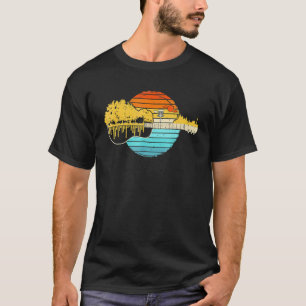 Camiseta Disco Voador de Disc Golf - Roupa de Guitarra Retr