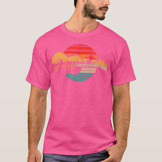 Camiseta Disco Voador de Golf Disco Golf Guitarra Sunset