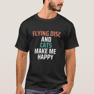 Camiseta Disco Voador E Gatos Me Fazem Feliz Engraçado