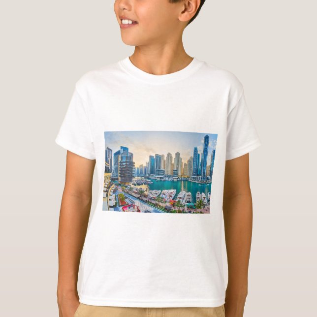 Camiseta Discos modernos de Dubai Corniche (Frente)