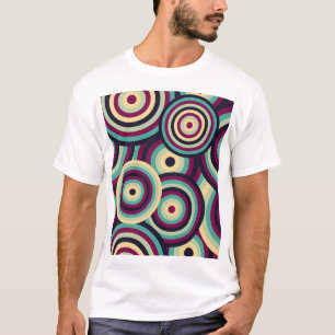 Camiseta Discos roxos, padrão de abstrato.