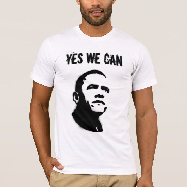 Camiseta DISCURSO da VOZ do Estêncil-Um do PRESIDENTE OBAMA (Frente)