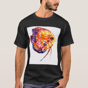 Camiseta discus, cores arco-íris, amarelo vermelho, azul