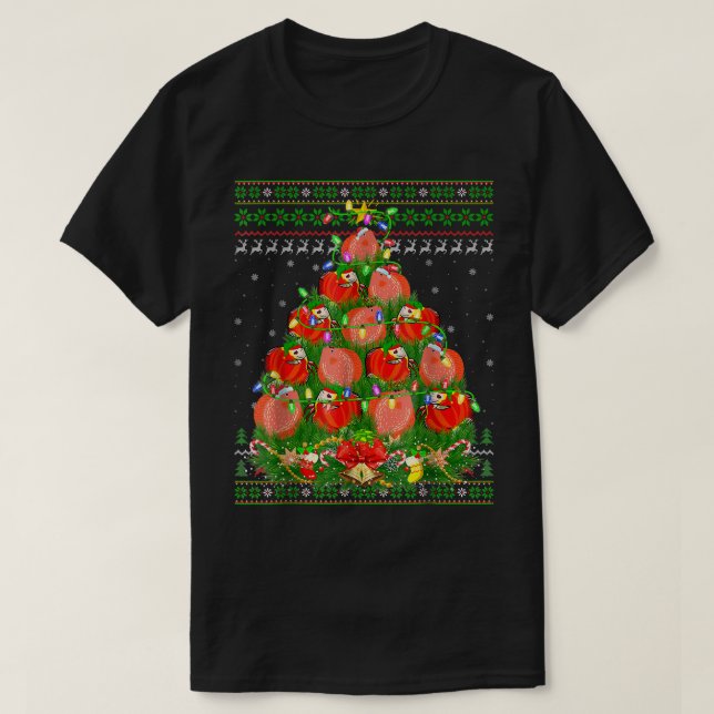 Camiseta Discus Fish Lover Xmas Lights Ugly Discus Christma (Frente do Design)