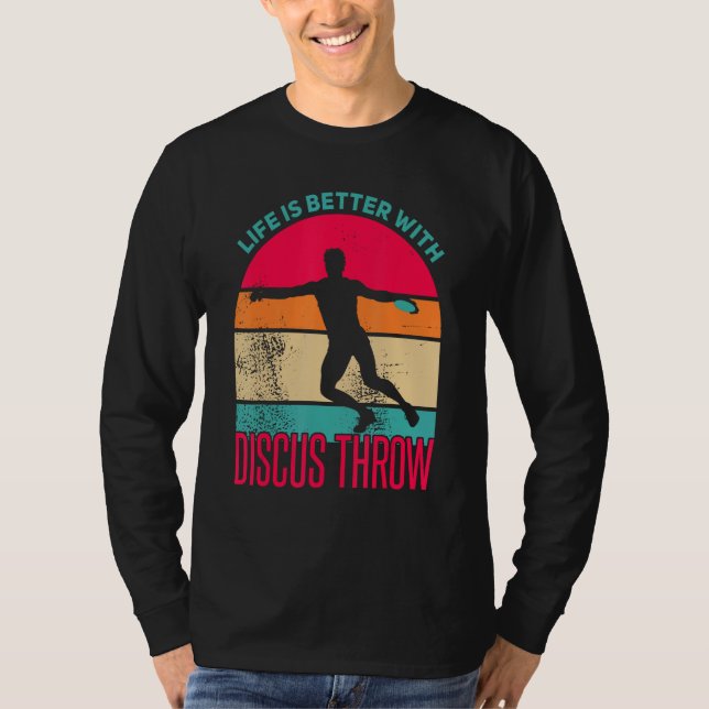 Camiseta Discus Throw Shirt Life is Better Disc Throw Discu (Frente)