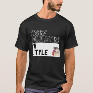 Camiseta Discussão sobre o carregar de seus livros na leitu