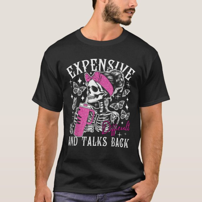 Camiseta Discussões difíceis caras de volta sobre o esquele (Frente)