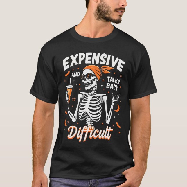 Camiseta Discussões difíceis de volta no Halloween Mama Ske (Frente)