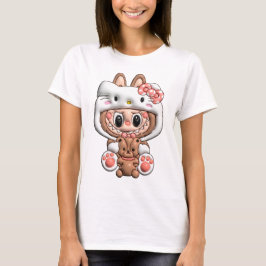Camiseta Diseño 3D Labubu con Hello Kitty