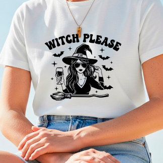 Camiseta Diseño de Halloween "Witch Please" Divertido