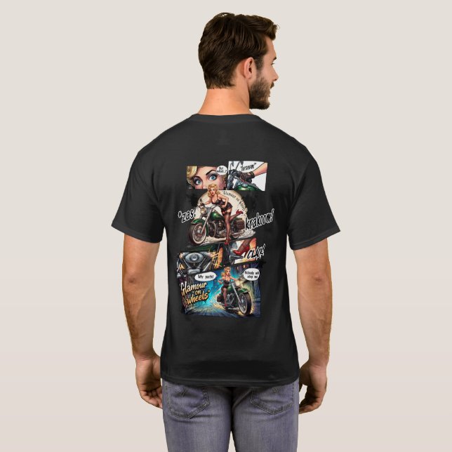 Camiseta  Diseño Glamour on wheels (Comic) (Parte Traseira Completa)