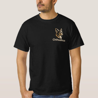 Camiseta Diseño Premium de Chihuahua en Dorado