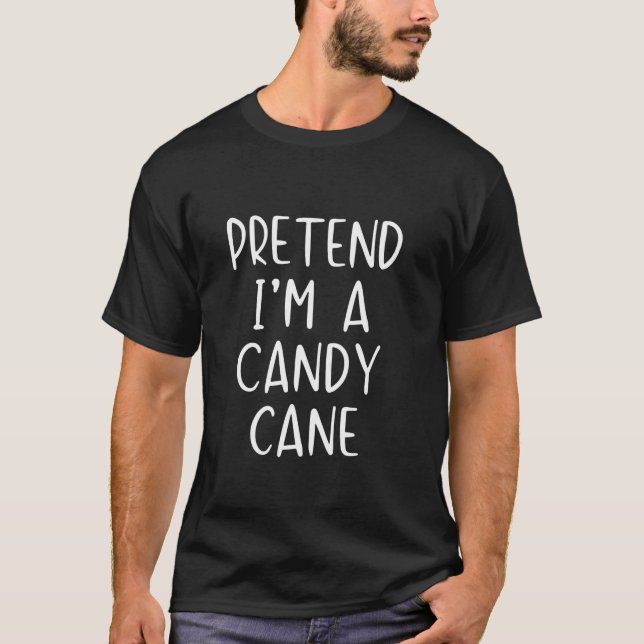 Camiseta Disfarce de Bengala de Natal Fácil de Halloween (Frente)