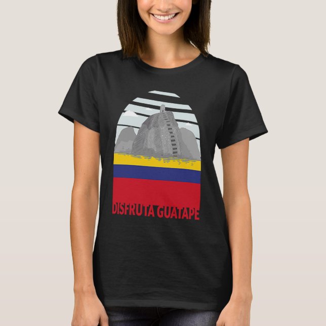 Camiseta Disfruta Guatape Colombia Skyline Silhout Outli (Frente)