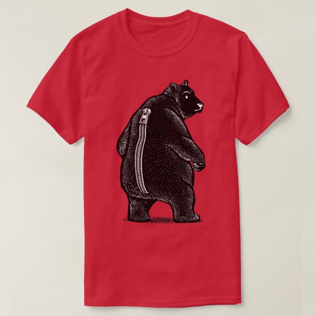Camiseta Disguel do Urso do Zipper (Frente do Design)