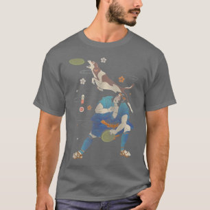Camiseta Disk Dog Samurai Ukiyoe Guerreiro Japonês
