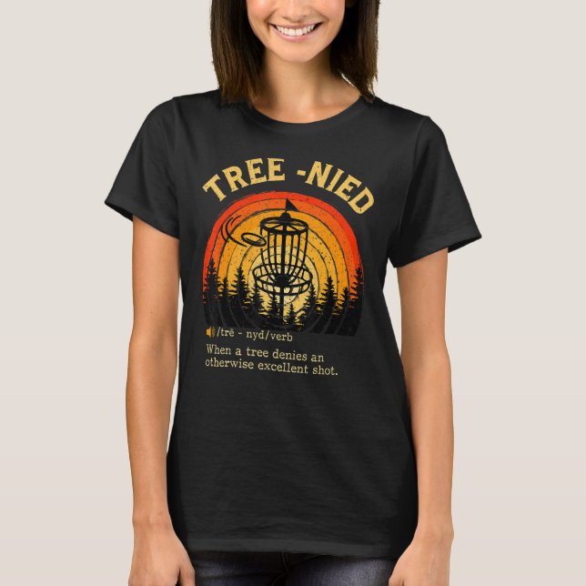 Camiseta Disk Golf - Engraçado Árvore Estúpida Engraçado De (Frente)