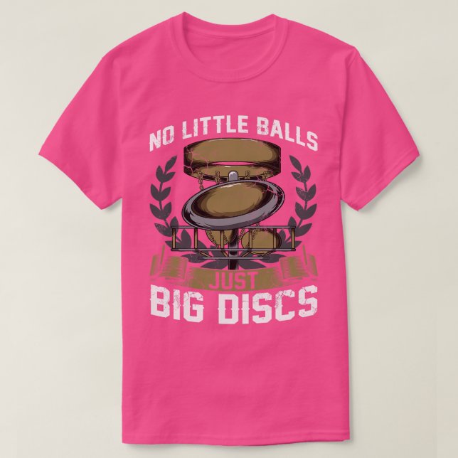 Camiseta Disk Golf No Little Balls Apenas Grandes Discos (Frente do Design)