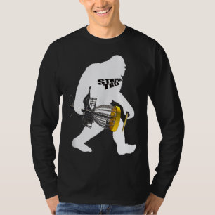 Camiseta Disk Golf Tocando Pé Grande Com Uma Cota De Árvore