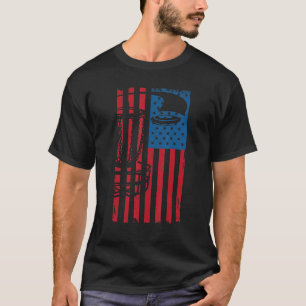 Camiseta Disk Golf USA Flag Outdoor Sport Frisbee Disk Golf