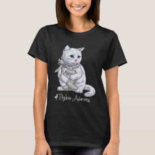 Camiseta Dislexia Consciência Mês Fita Silver Gato