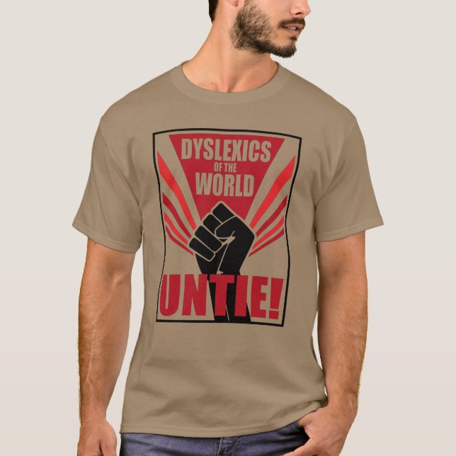 Camiseta Disléxicos do mundo unidos! propaganda soviética (Frente)