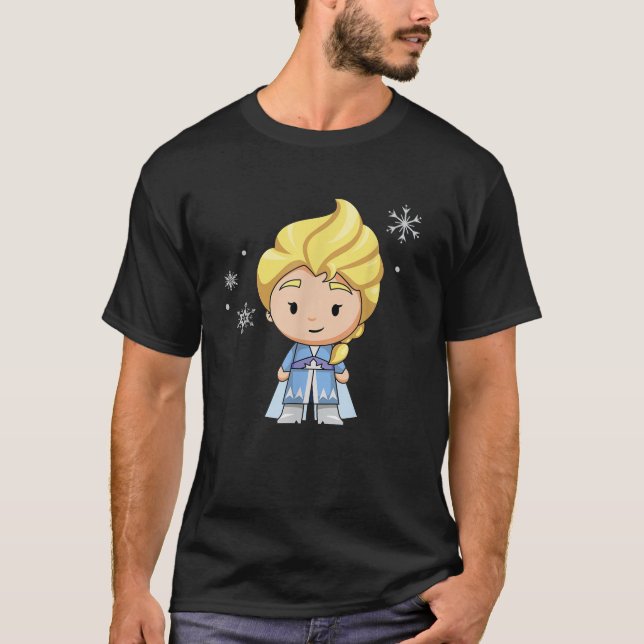 Camiseta Disney Frozen 2 Chibi Style Elsa Snowflake  (Frente)