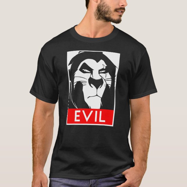 Camiseta Disney Lion King Scar Evil Poster (Frente)